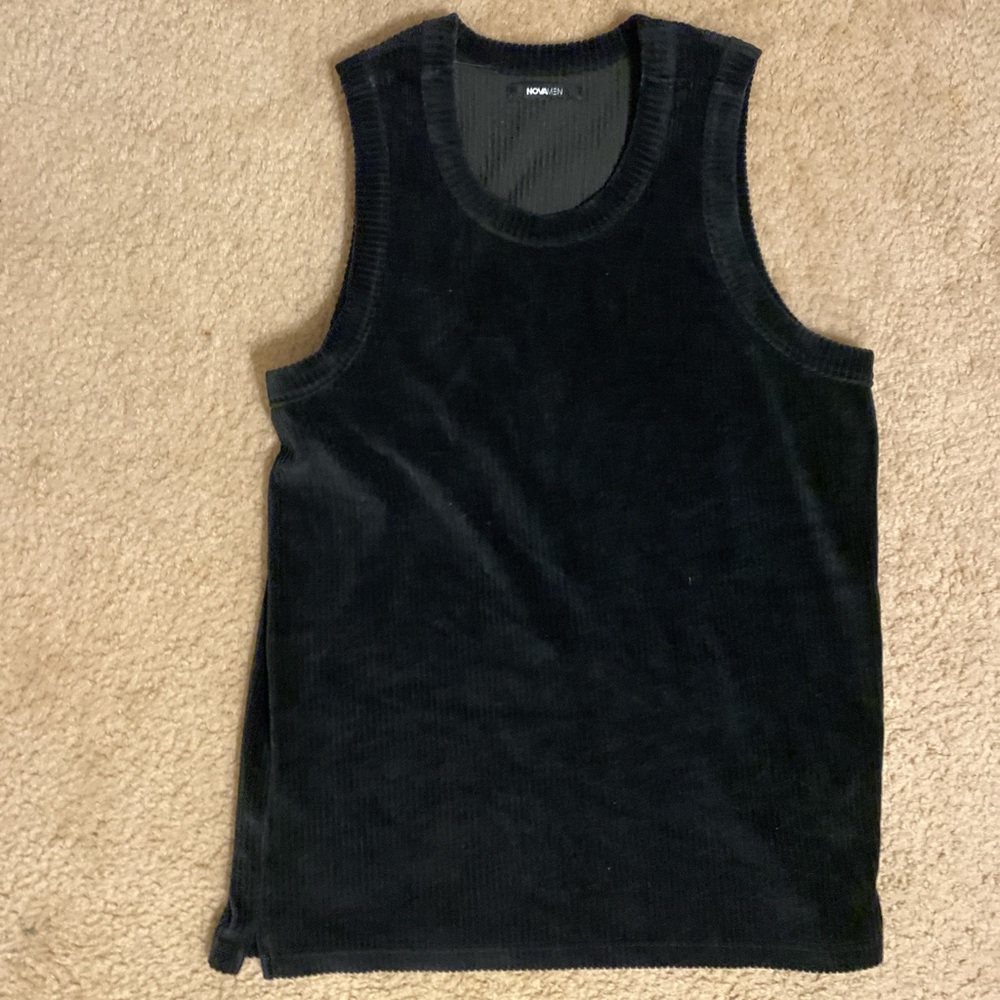 Black Tank stripped textured
